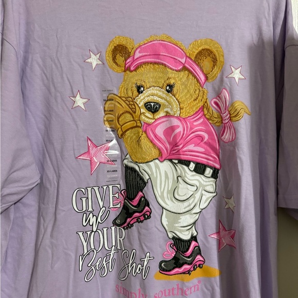 NWT Simply Southern Baseball Girl Tee Shirt - Picture 5 of 7